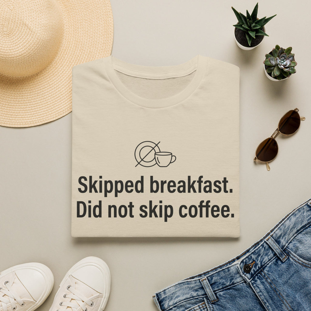 Skipped Breakfast, Did Not Skip Coffee — Funny Coffee Lover T-Shirt