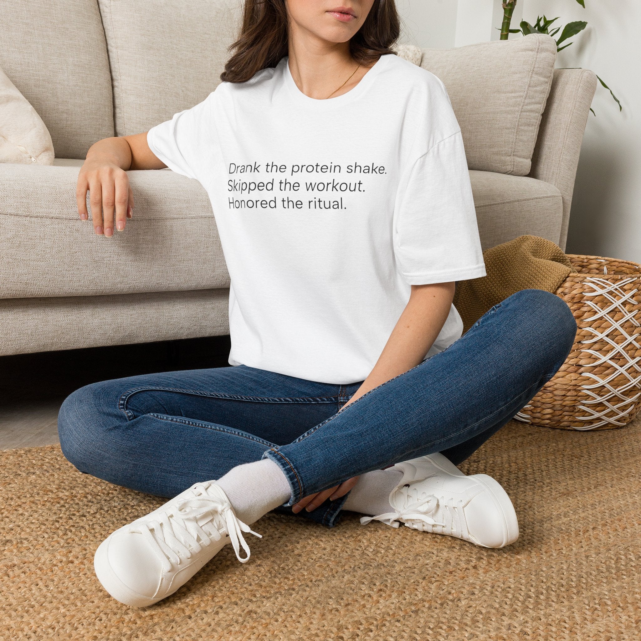 Drank the Protein Shake, Skipped the Workout — Funny Gym T-Shirt