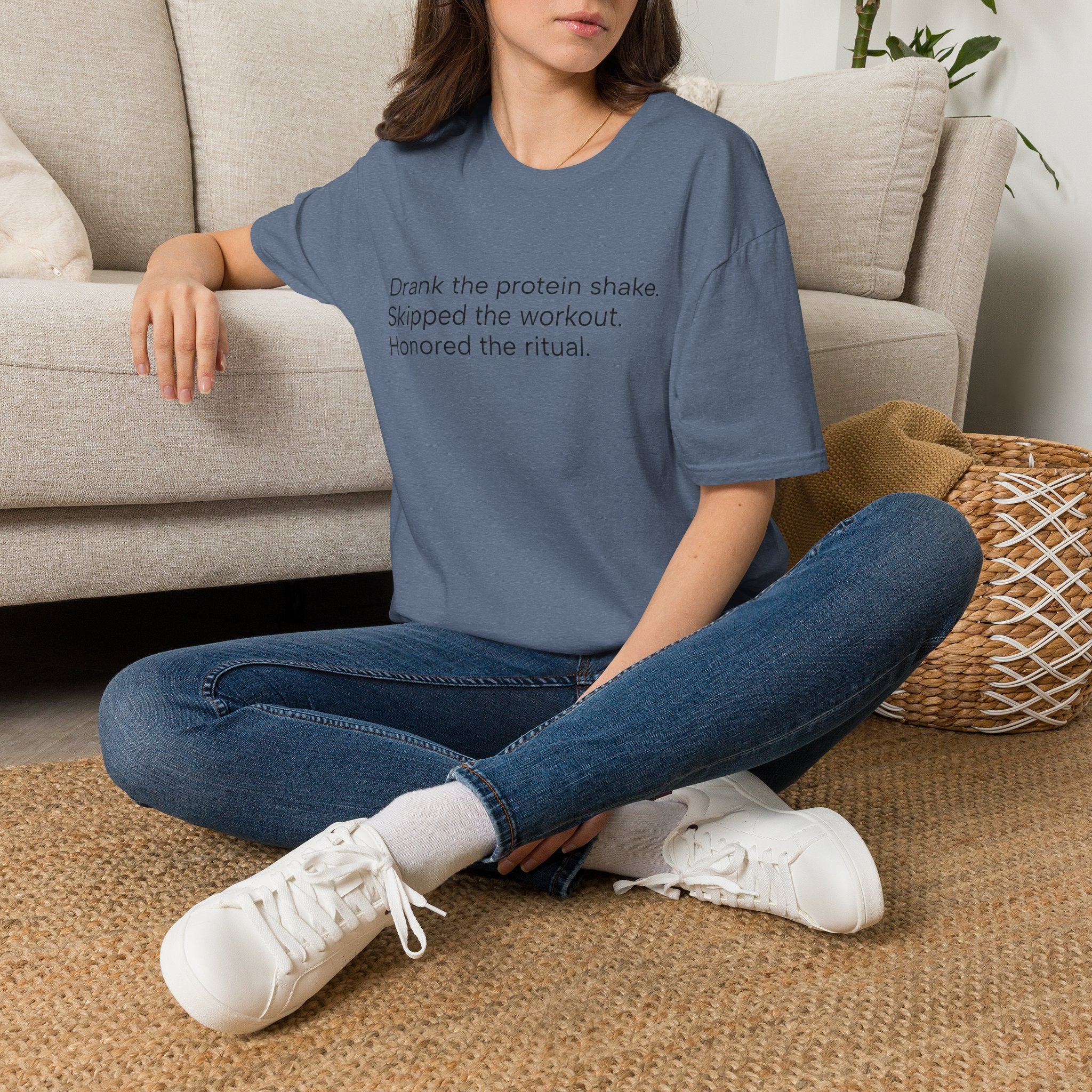 Drank the Protein Shake, Skipped the Workout — Funny Gym T-Shirt