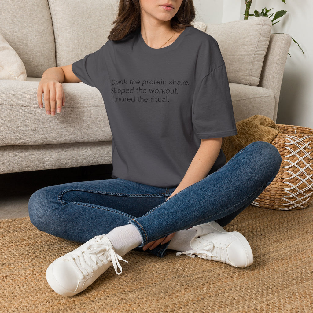 Drank the Protein Shake, Skipped the Workout — Funny Gym T-Shirt