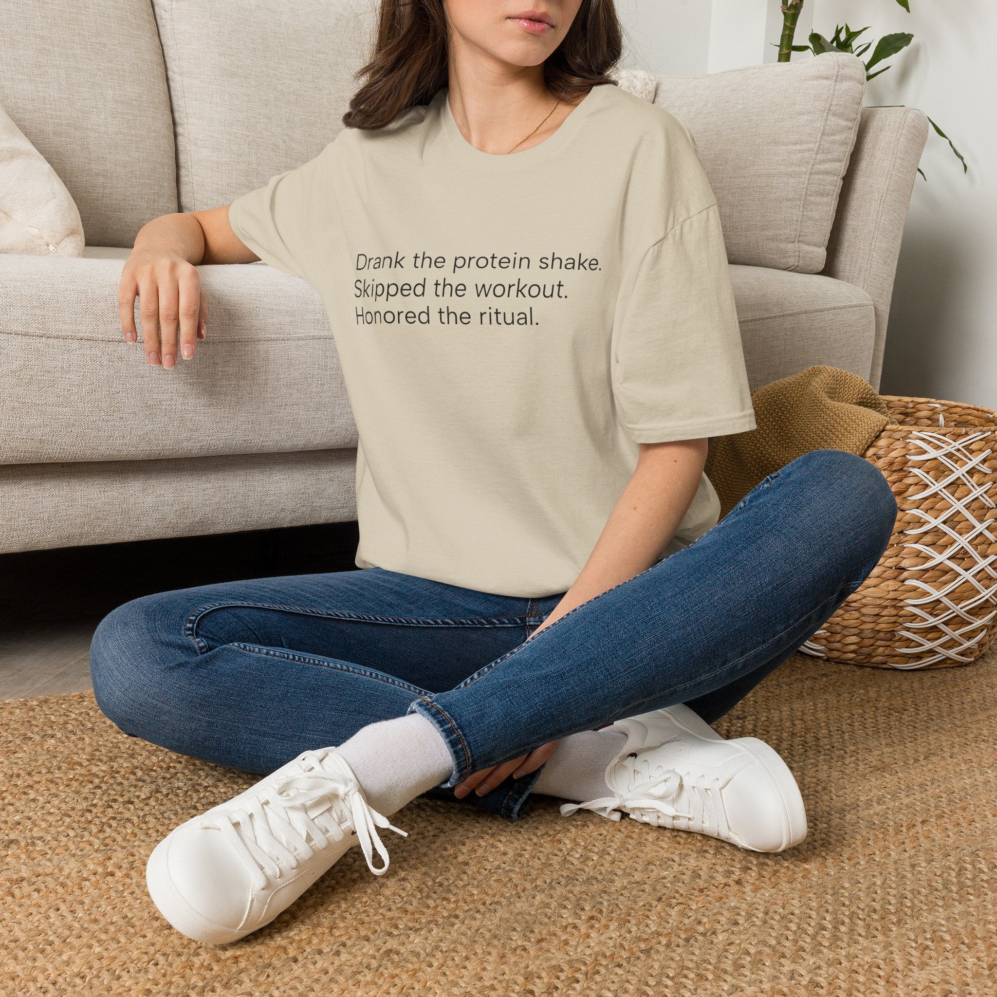 Drank the Protein Shake, Skipped the Workout — Funny Gym T-Shirt